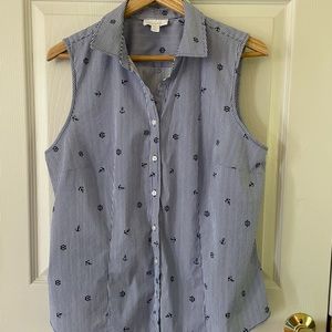 Charter Club Striped Nautical Sleeveless Blouse